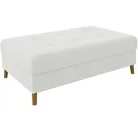 S-Style Möbel HOCKER Henrik Weiß Boucle