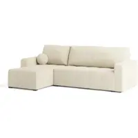 Masseno Ecksofa VOLIRA mit Schlaffunktion L-Form, Sofa mit Bettkasten, Wohnzimmersofa, Couch, Soffa, Bettsofa, Couchgarnitur- Creme, QUELLE 02