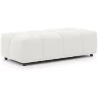 S-Style Möbel HOCKER Bubble mit Sitzfläche in Bubble-Optik aus weichem Creme Strukturstoff mit schöner Sitzkomfort