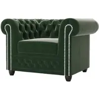 S-Style Möbel CHESTERFIELD-SESSEL Nyx Flasche grün Samt