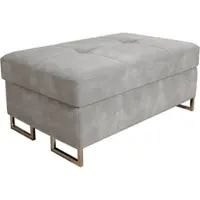 Masseno POLSTERHOCKER BARLET Hellgrau 100x60 cm