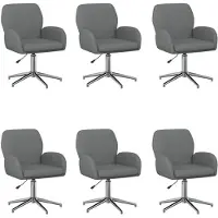 vidaXL Bürostühle 6 Stk. 54 x 58 x 90 cm Dunkelgrau Stoff