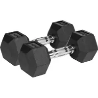 Rebel Sechseckige, gummierte Gusseisen-Hanteln HEX 2x 7,5 kg ACTIVE