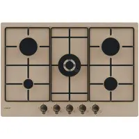Candy Classic CHW7AV4WGT, Hafer, Integriert, 75 cm, Gaskochfeld, Edelstahl, 5 Zone(n)