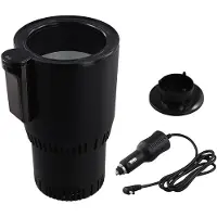 Typecat 12 V Auto 2 in 1 Heizung Kühlbecherwärmer Kühler Becher Cup Holder Digitalanzeige Temperatur Getränkehalter Schwarz