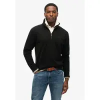 Superdry für Herren. M2013750A Sweatshirt mit Bäckerkragen und Logo Essential schwarz (M), Lässig, Baumwolle