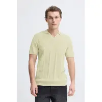 Blend Polokragenpullover "BHBARON SPLIT POLO PPNOOS" aus Baumwolle, Regular Fit, unifarben, Kurzarm, mit V-Ausschnitt