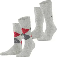 Burlington Socken "Everyday Argyle Mix", Herren, Gr. 40-46, grau (leuchtendes heather), Baumwollmischung, normal, Socken Socken, atmungsaktiv, Einheitsgröße 40-46, Argyle-Muster