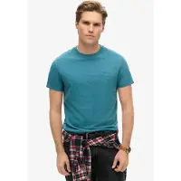 Superdry Rundhalsshirt "ESSENTIAL LOGO EMB TEE" aus Baumwolle und Single Jersey, Slim Fit, Kurzarm, hüftlang