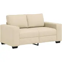 vidaXL 2-Sitzer-Sofa Creme 160x77x82 cm Stoff