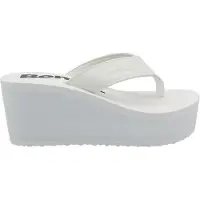 Bench Damen Urlaubs klobige Keil Zehentrenner White Pu