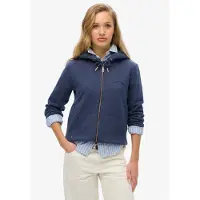 Superdry Kapuzensweatjacke "ESSENTIAL LOGO ZIPHOOD HB" aus Baumwolle und Polyester, Relaxed Fit, mit Rippbündchen