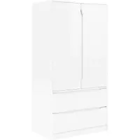 vidaXL Kleiderschrank Hochglanz Weiß 79,5 x 49 x 156 cm Holzwerkstoff
