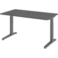 Bümö Schreibtisch Serie-XB - Nachbildung: Graphit, Gestell: Graphit, Größe: 140 x 80 cm