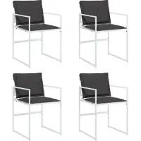 vidaXL Gartenstühle mit Kissen 4 Stk. Weiß Stahl und Textilene