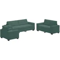 vidaXL Sofa Set 3 stk. Dunkelgrün Samt