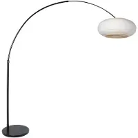 Steinhauer Schwarze Bogenlampe Silva Alba mit weißer Kapuze