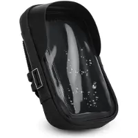 Cadorabo 6.0 Zoll Handy Fahrradtasche in Schwarz Rahmentasche mit Handyhalter für Smartphones bis 6 Zoll