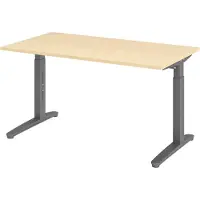 Bümö Schreibtisch Serie-XB - Nachbildung Ahorn, Gestell: Graphit, Größe: 140 x 80 cm