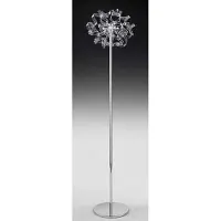Casa Padrino Luxus LED Stehleuchte Silber Ø 45 x H. 175 cm - Wohnzimmer Stehlampe mit 12 Glaselementen - Hotel Stehleuchte - Luxus Qualität - Italy