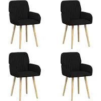 vidaXL Esszimmerstühle 4 pcs Stoff Schwarz 56,5 x 50 x 87,5 cm