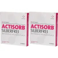 KCI Actisorb Silberfrei 10,5x10,5 cm Aktivkohle x2 2x10 St Kompressen