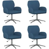 vidaXL Bürostühle 4 Stk. 54 x 58 x 90 cm Blau Stoff