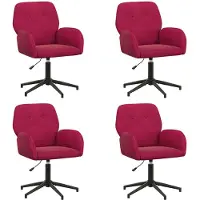 vidaXL Bürostühle 4 Stk. 54 x 55 x 90 cm Weinrot Samt