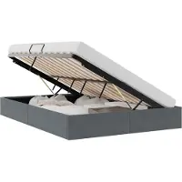 vidaXL Aufbewahrungsbett mit Speicher Dunkelgrau 137 x 190 cm Samt