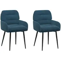 vidaXL Esszimmerstühle 2 pcs Samt Blau 59 x 59,5 x 90 cm