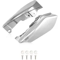 ISTOVO Motorrad Chrom Hitzeschild Mittelrahmen Luftabweiser Abdeckung für Touring Electra Glide Street Road Glide 1997-2013