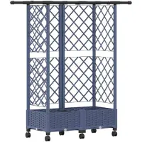 vidaXL Hochbeet mit Rankgitter und Dach Grau 124 x 40 x 127 cm PP