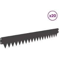 vidaXL Rasenkante 20 stk. 103 x 15 cm Stahl Schwarz