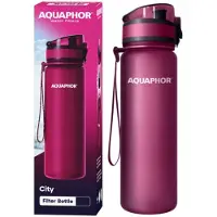 AQUAPHOR Filterflasche + 1 Wasserfilterkartusche 0,8 L burgund