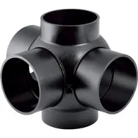 Geberit Pe Dreifach-Kugelabzweig 368605161 DN 125/100, 88,5Grad, Anschlüsse 90Grad, PE-HD