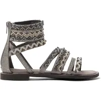 Lazamani Sandalen Damen Grau Leder