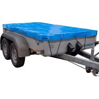 Baumarktplus Anhängerplane Flachplane 257x133x10 cm Hellblau Mit Seil
