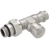 Danfoss Rücklaufverschraubung RLV 15 R 1/2, Pressfit, Durchgang, vernickelt