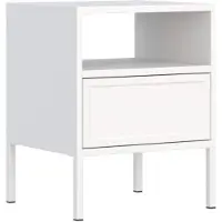 Selsey Nachttisch Velveto 45 cm mit Schublade und Fach Weiß