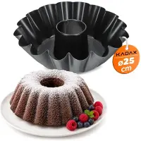 Kadax Gugelhupfform, Kuchenform aus Blech mit Antihaftbeschichtung, Rührkuch
