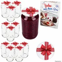 MamboCat 12er Set Rundglas 1062 ml To 82 Geschenk Deckel incl. Diamant Gelierzauber Rezeptheft