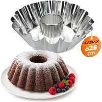 Kadax Gugelhupfform, Kuchenform aus verzinktem Blech, Hohe gewellte Backform