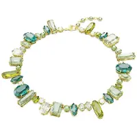 Swarovski Gema Halskette Verschiedene Schliffe Grün Goldlegierungsschicht