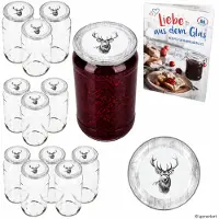 MamboCat 12er Set Rundglas 1062 ml To 82 Alois Hirsch Deckel incl. Diamant Gelierzauber Rezeptheft