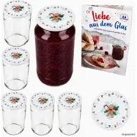 MamboCat 6er Set Rundglas 1062 ml To 82 Candyman Deckel incl. Diamant Gelierzauber Rezeptheft