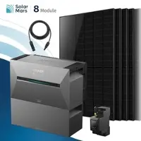 SolarMars Anker SOLIX Solarbank 3 E2700 Pro Balkonkraftwerk Speicher mit 500Wp Solarmodul und MC4 Solarkabel Set - 4000Wp ‚Äì 8 Module / 1x BP2700 / Ohne HAL