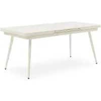Idimex Gartentisch SUNNY ausziehbar 180–240 cm, Weiß – großer Tisch mit integrierter Verlängerungsplatte aus pulverbeschichtetem Aluminium UV-beständig pflegeleicht für Terrasse Balkon Garten