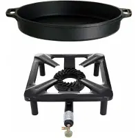 PAELLA WORLD Hockerkocher-Set (gross) mit Gusseisenpfanne Ø 50 cm - ohne Zündsicherung