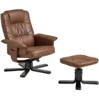 Idimex Relaxsessel CHARLY mit Hocker drehbar neigungsverstellbar lederoptik [Max. Belastbarkeit 100 kg] für Wohnzimmer, TV-Sessel Fernsehsessel mit Liegefunktion Polstersessel und Hocker