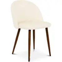 Idimex Esszimmerstühle NAVIA 2er Set, Cremeweiß - Stühle mit Veloursstoff und gepolsterter Sitzfläche, Stuhl mit stabilen Metallbeinen, Esszimmermöbel im modernen Design [max. Belastbarkeit 150 kg]